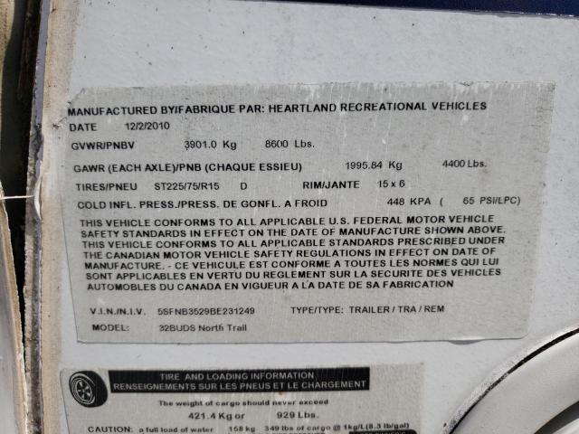 5SFNB3529BE231249 - 2011 HRTL NORTHTRAIL 白色 照片 10