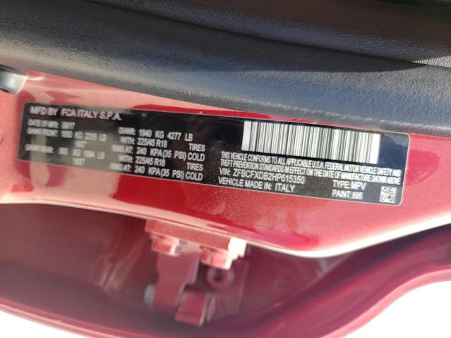 ZFBCFXDB2HP615350 - 2017 FIAT 500X LOUNG RED photo 10