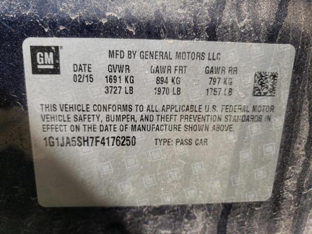 1G1JA5SH7F4176250 - 2015 CHEVROLET SONIC LS BLUE photo 10