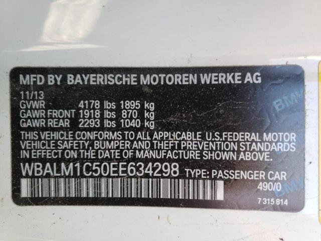 WBALM1C50EE634298 - 2014 BMW Z4 SDRIVE3 WHITE photo 10