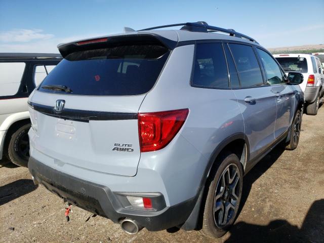 5FNYF8H03NB002872 - 2022 HONDA PASSPORT E 蓝色 照片 4