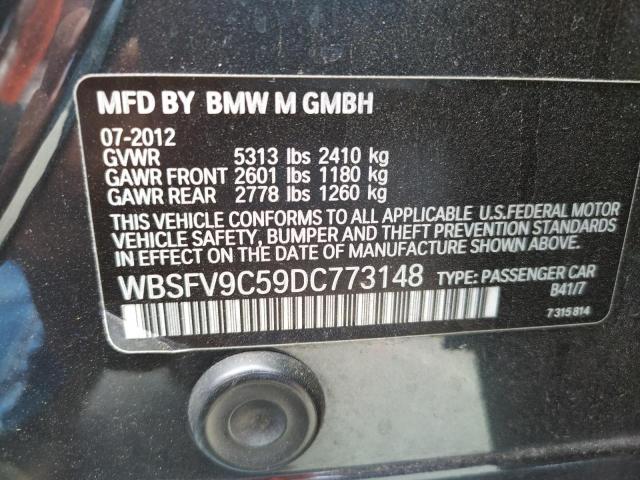 WBSFV9C59DC773148 - 2013 BMW M5 GRAY photo 10