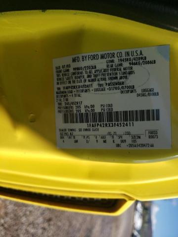 1FAFP42RX3F452411 - 2003 FORD MUSTANG MA YELLOW photo 10