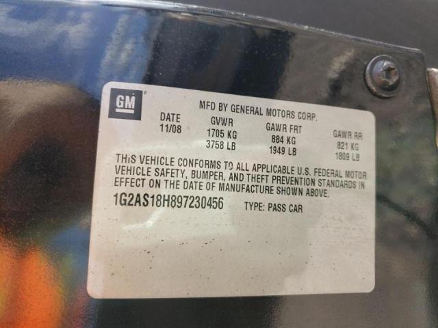 1G2AS18H897230456 - 2009 PONTIAC G5 BLACK photo 10