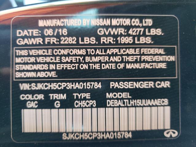 SJKCH5CP3HA015784 - 2017 INFINITI QX30 BASE BLACK photo 10