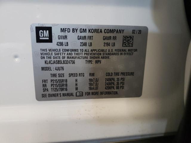 KL4CJASB5LB324756 - 2020 BUICK ENCORE PREFERRED  фото 10