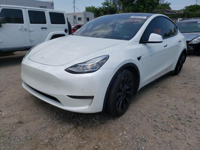 5YJYGDEEXMF081039 - 2021 TESLA MODEL Y Blanc photo 2