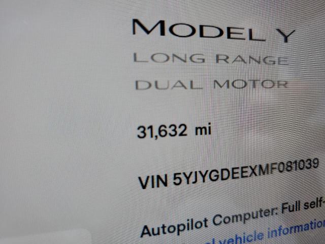 5YJYGDEEXMF081039 - 2021 TESLA MODEL Y Blanc photo 8