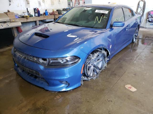 2C3CDXGJ8LH162262 - 2020 DODGE CHARGER SC BLUE photo 2