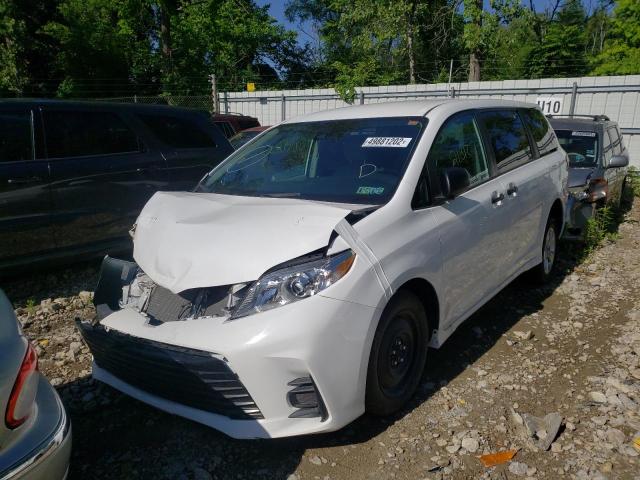 5TDZZ3DC1LS087024 - 2020 TOYOTA SIENNA L WHITE photo 2