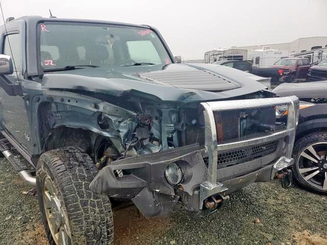 5GTDN13E278214105 - 2007 HUMMER H3 BLUE photo 9