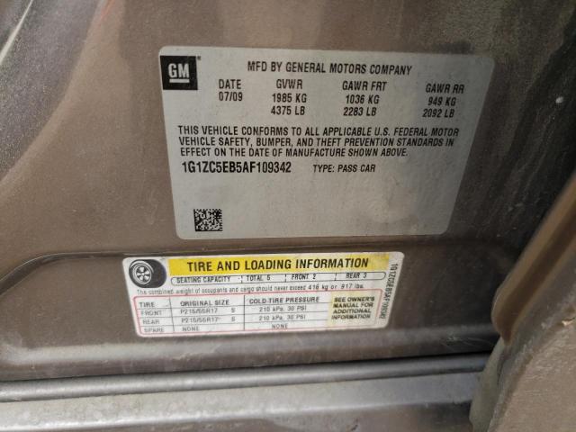 1G1ZC5EB5AF109342 - 2010 CHEVROLET MALIBU 1LT 灰色 照片 10