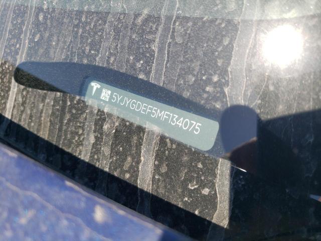 5YJYGDEF5MF134075 - 2021 TESLA MODEL Y أزرق صورة 10