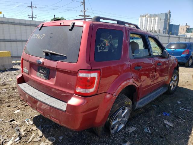 1FMCU03188KD58092 - 2008 FORD ESCAPE XLT RED photo 4