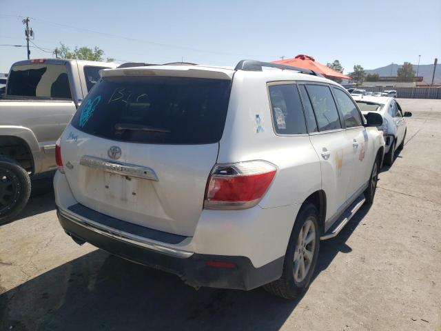 5TDZK3EH4DS116578 - 2013 TOYOTA HIGHLANDER WHITE photo 4