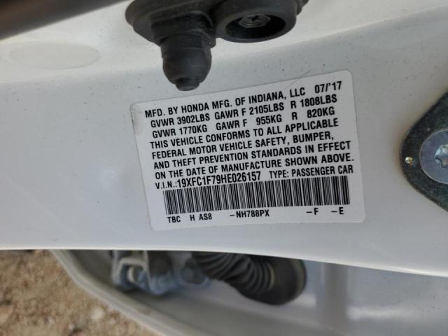 19XFC1F79HE026157 - 2017 HONDA CIVIC EXL Ağ foto 10