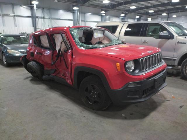 ZACCJBAT5GPD73845 - 2016 JEEP RENEGADE S RED photo 1