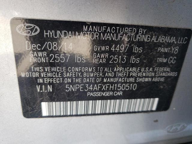 5NPE34AFXFH150510 - 2015 HYUNDAI SONATA SPORT  photo 10