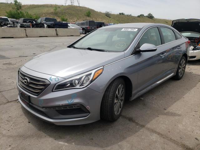 5NPE34AF1GH271203 - 2016 HYUNDAI SONATA SPO GRAY photo 2