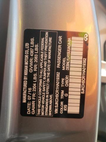 SJKCH5CR1HA019382 - 2017 INFINITI QX30 BASE  photo 10