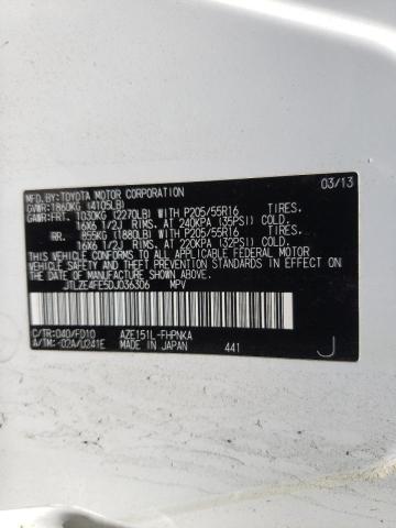 JTLZE4FE5DJ036306 - 2013 TOYOTA SCION XB 白色 照片 10