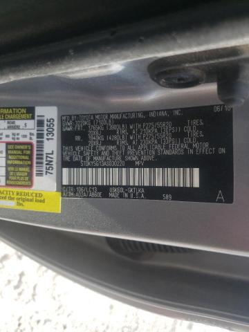 5TDKY5G13AS030220 - 2010 TOYOTA SEQUOIA LIMITED  photo 10