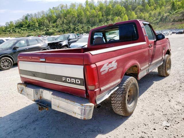 1FTEF14H3SLC13617 - 1995 FORD F150 MAROON photo 4