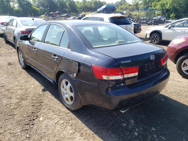 5NPEU46F76H111220 - 2006 HYUNDAI SONATA GLS BLUE photo 3