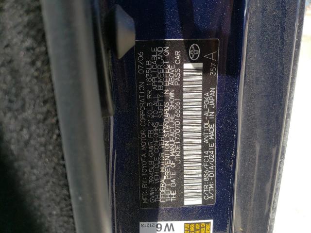 JTKDE177070165061 - 2007 TOYOTA SCION TC ლურჯი ფოტო 10