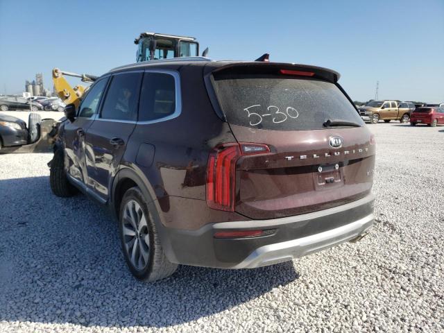 5XYP34HCXLG093894 - 2020 KIA TELLURIDE MAROON photo 3