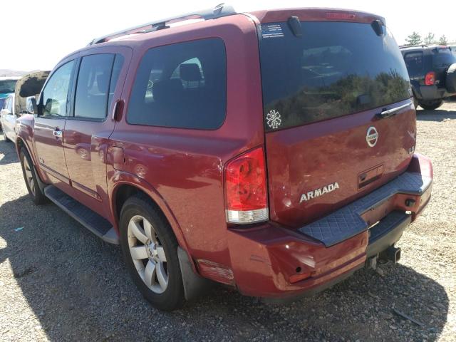 5N1AA08C18N612153 - 2008 NISSAN ARMADA SE MAROON photo 3