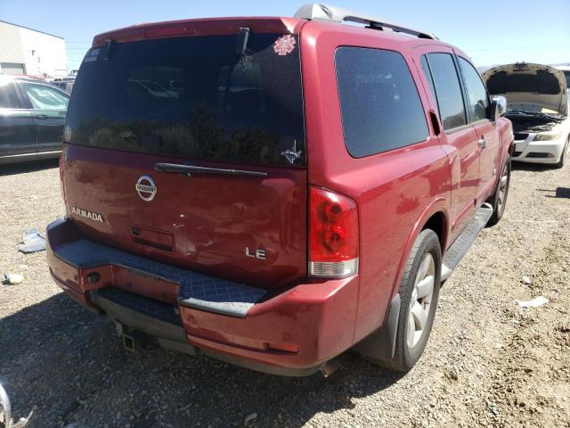 5N1AA08C18N612153 - 2008 NISSAN ARMADA SE MAROON photo 4