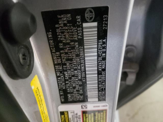 4T1B61HK9JU128682 - 2018 TOYOTA CAMRY XSE SILVER photo 10