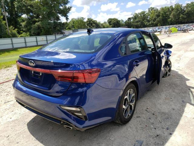 3KPF24AD5LE261312 - 2020 KIA FORTE FE BLUE photo 4