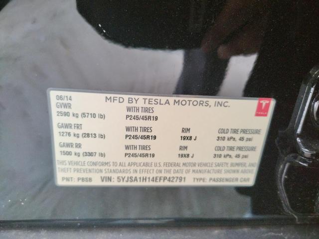 5YJSA1H14EFP42791 - 2014 TESLA MODEL S Qara foto 10