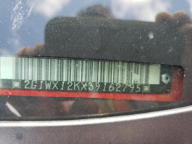 2G1WX12KX39162795 - 2003 CHEVROLET MONTE CARL წითელი ფოტო 10