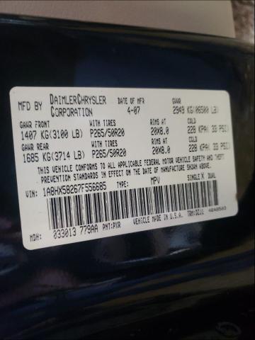 1A8HX58267F556685 - 2007 CHRYSLER ASPEN LIMI BLACK photo 10