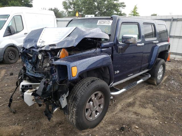 5GTEN13E888117335 - 2008 HUMMER H3 BLUE photo 2