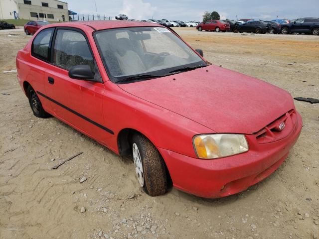 KMHCF35G21U094519 - 2001 HYUNDAI ACCENT RED photo 1