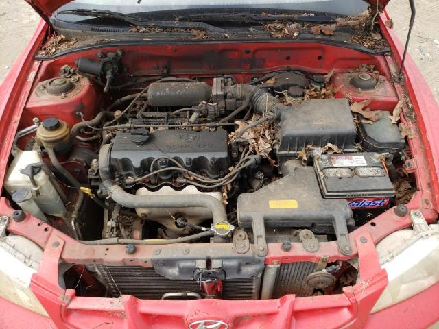 KMHCF35G21U094519 - 2001 HYUNDAI ACCENT RED photo 7