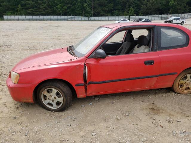 KMHCF35G21U094519 - 2001 HYUNDAI ACCENT RED photo 9