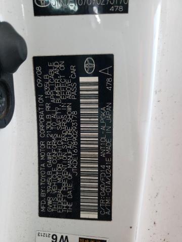 JTKDE167890293178 - 2009 TOYOTA SCION TC თეთრი ფოტო 10