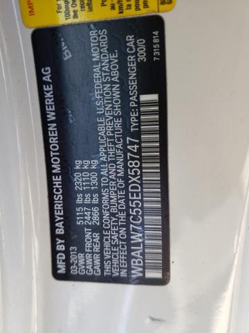 WBALW7C55EDX58747 - 2014 BMW 640 I WHITE photo 10