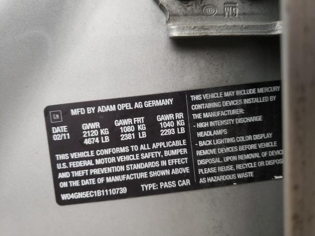 W04GN5EC1B1110739 - 2011 BUICK REGAL 灰色 照片 10