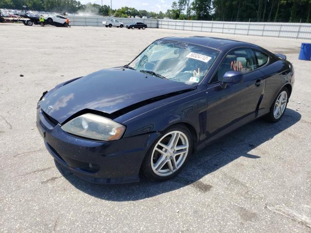 KMHHN65F96U206354 - 2006 HYUNDAI TIBURON GT BLUE photo 2