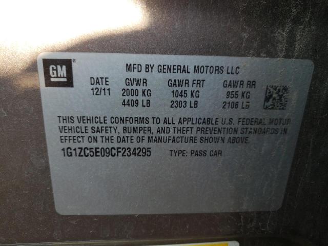 1G1ZC5E09CF234295 - 2012 CHEVROLET MALIBU 1LT GRAY photo 10