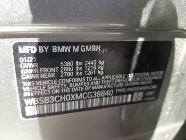 WBS83CH0XMCG38840 - 2021 BMW M5 GRAY photo 10