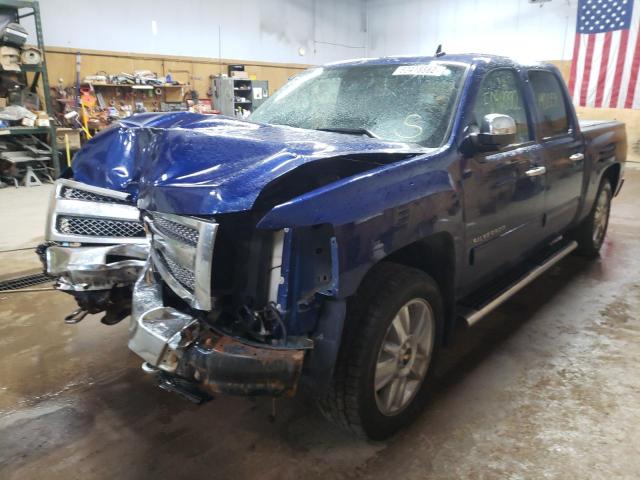 3GCPKSE71DG160609 - 2013 CHEVROLET SILVERADO BLUE photo 2