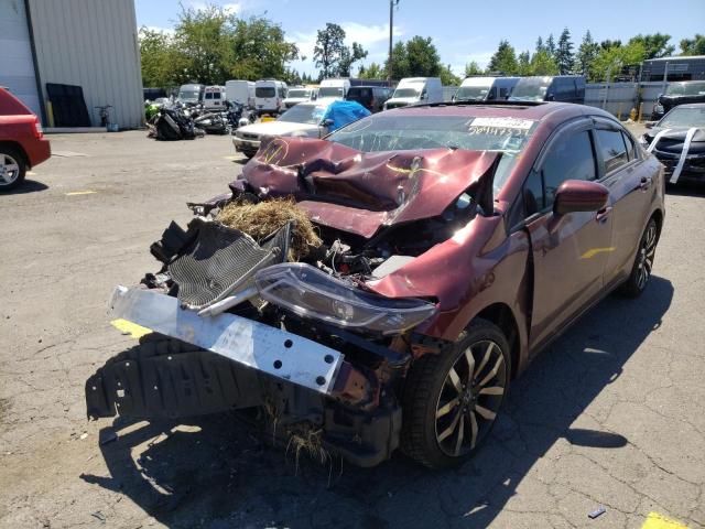 19XFB2F97EE268788 - 2014 HONDA CIVIC EXL Bordo foto 2