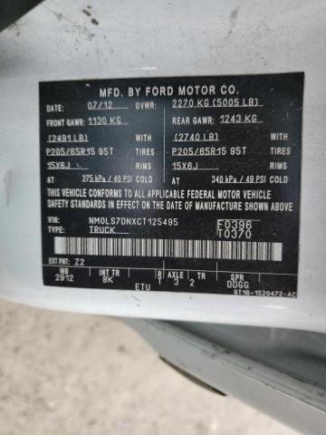 NM0LS7DNXCT125495 - 2012 FORD TRANSIT CO WHITE photo 10